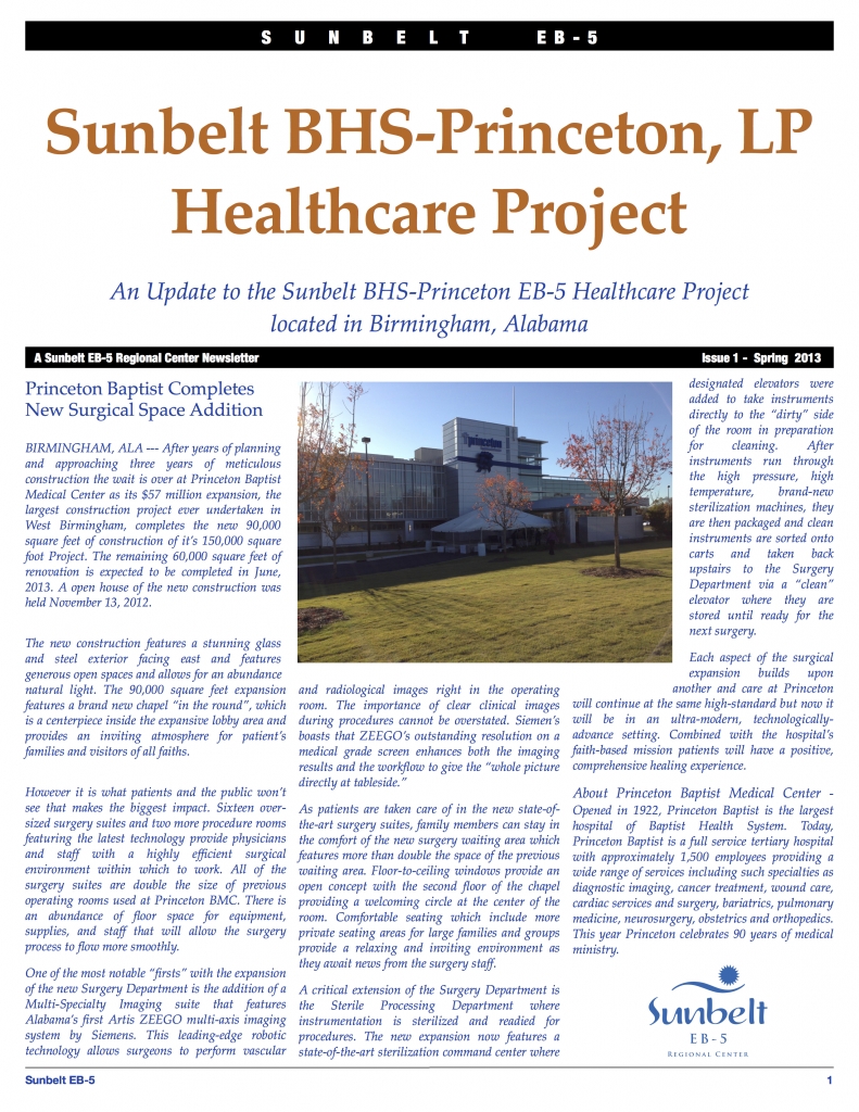 Sunbelt BHS-Princeton Update Issue 1 Spring 2013 copy